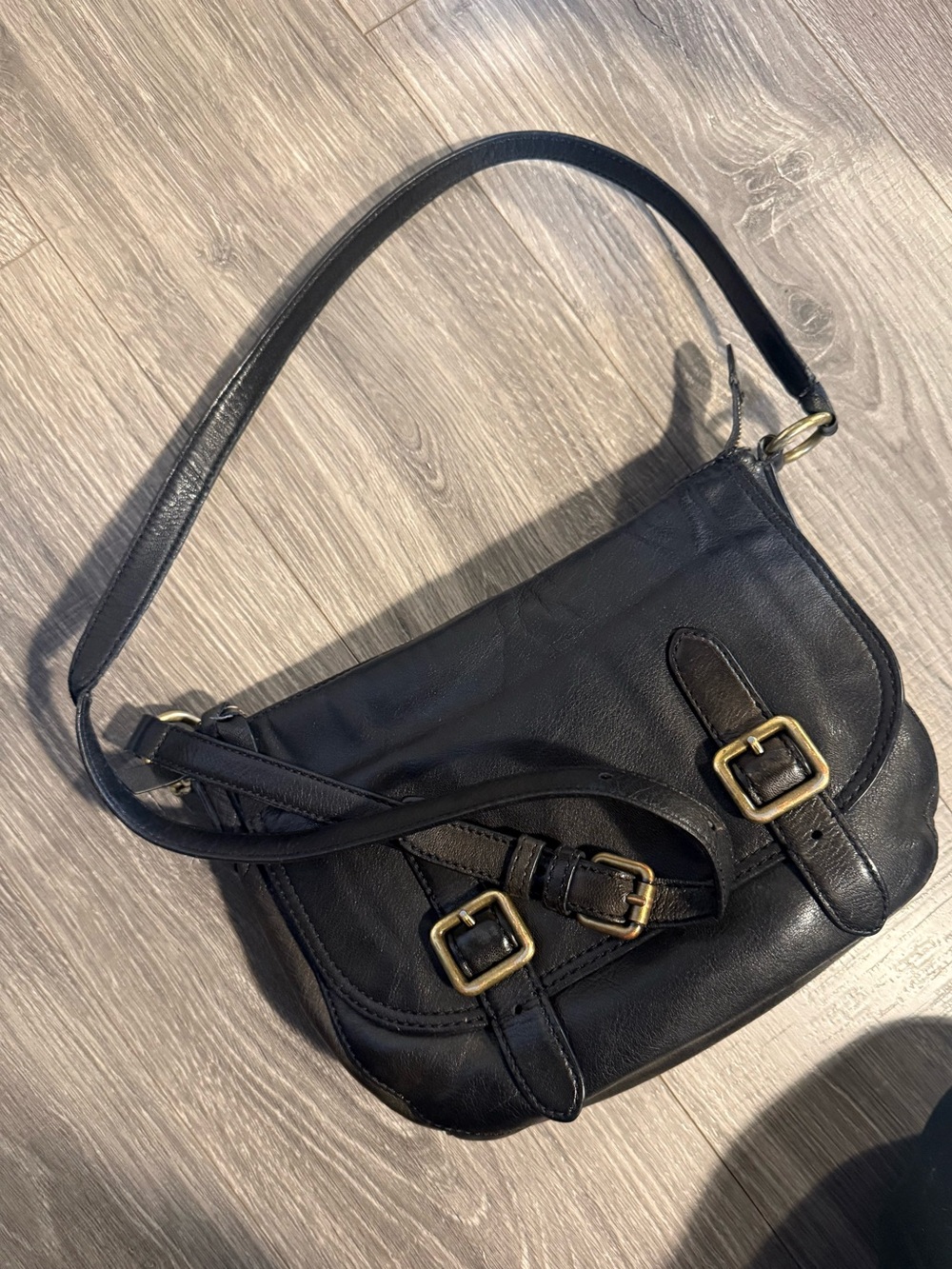 Frye Classic Black Leather Crossbody Bag